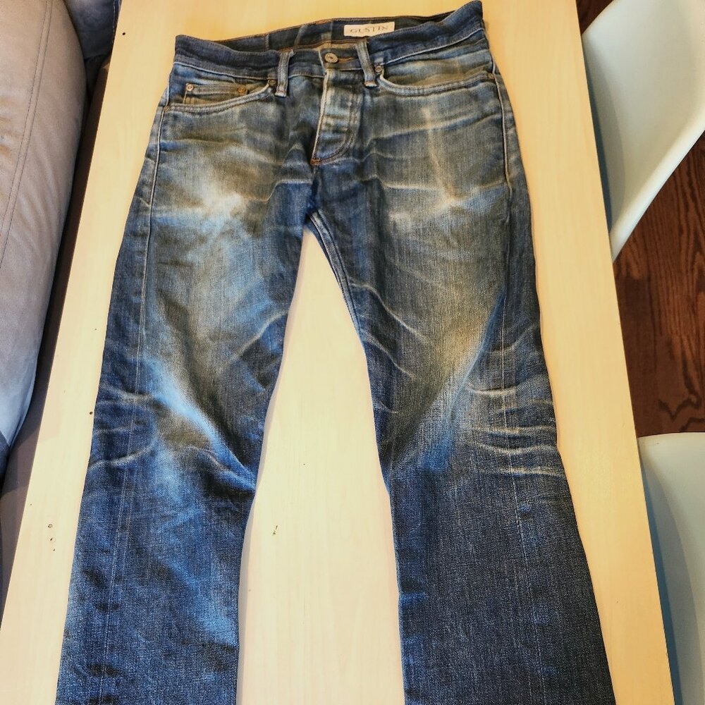 Selvedge Japanese Denim Faded Blue Jeans Gustin